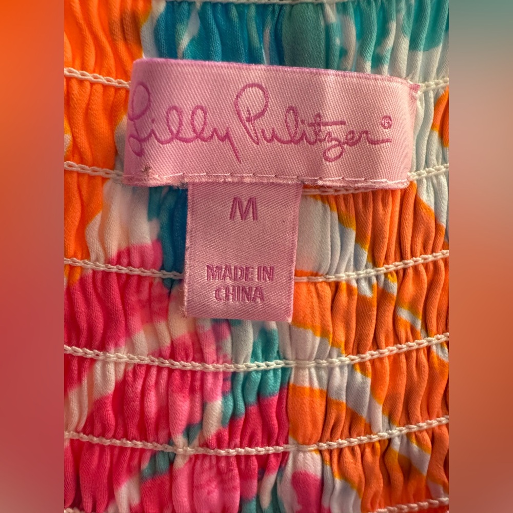 LILLY PULITZER Palm Pineapple Long Maxi Pink Orange Blue Skirt Floral size M - Picture 4 of 16